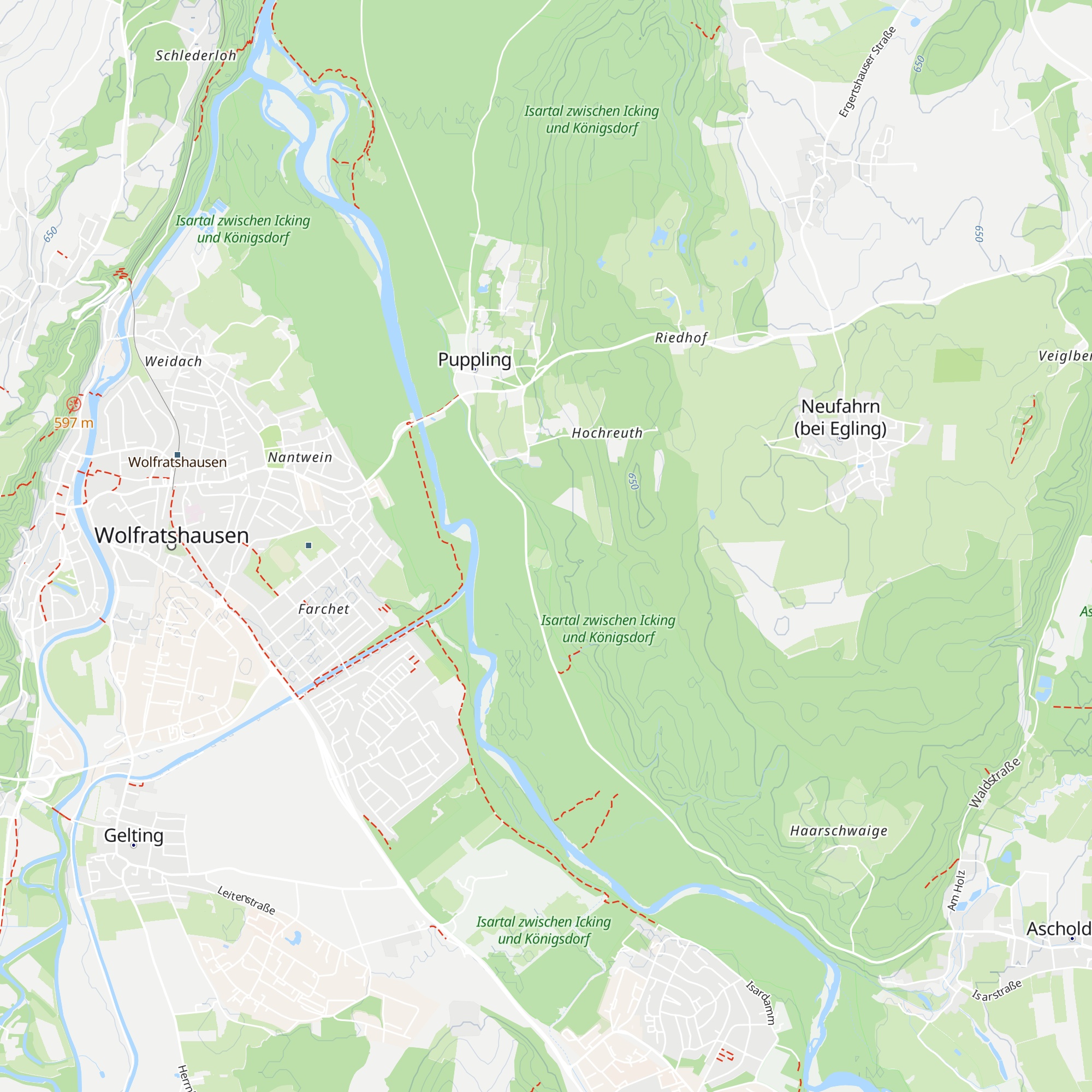Bergwacht Diensthütte Pupplinger Au map
