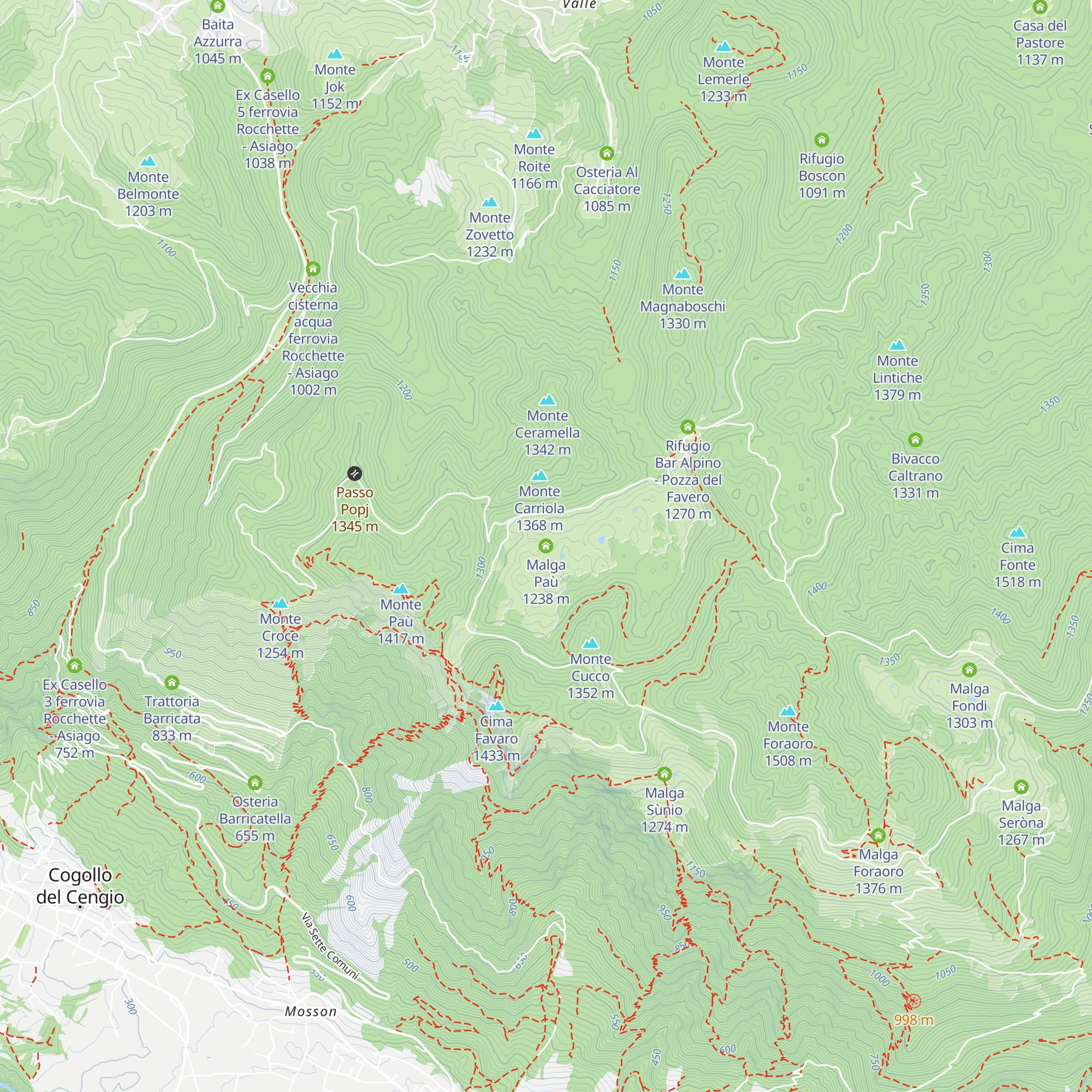 Malga Paù map