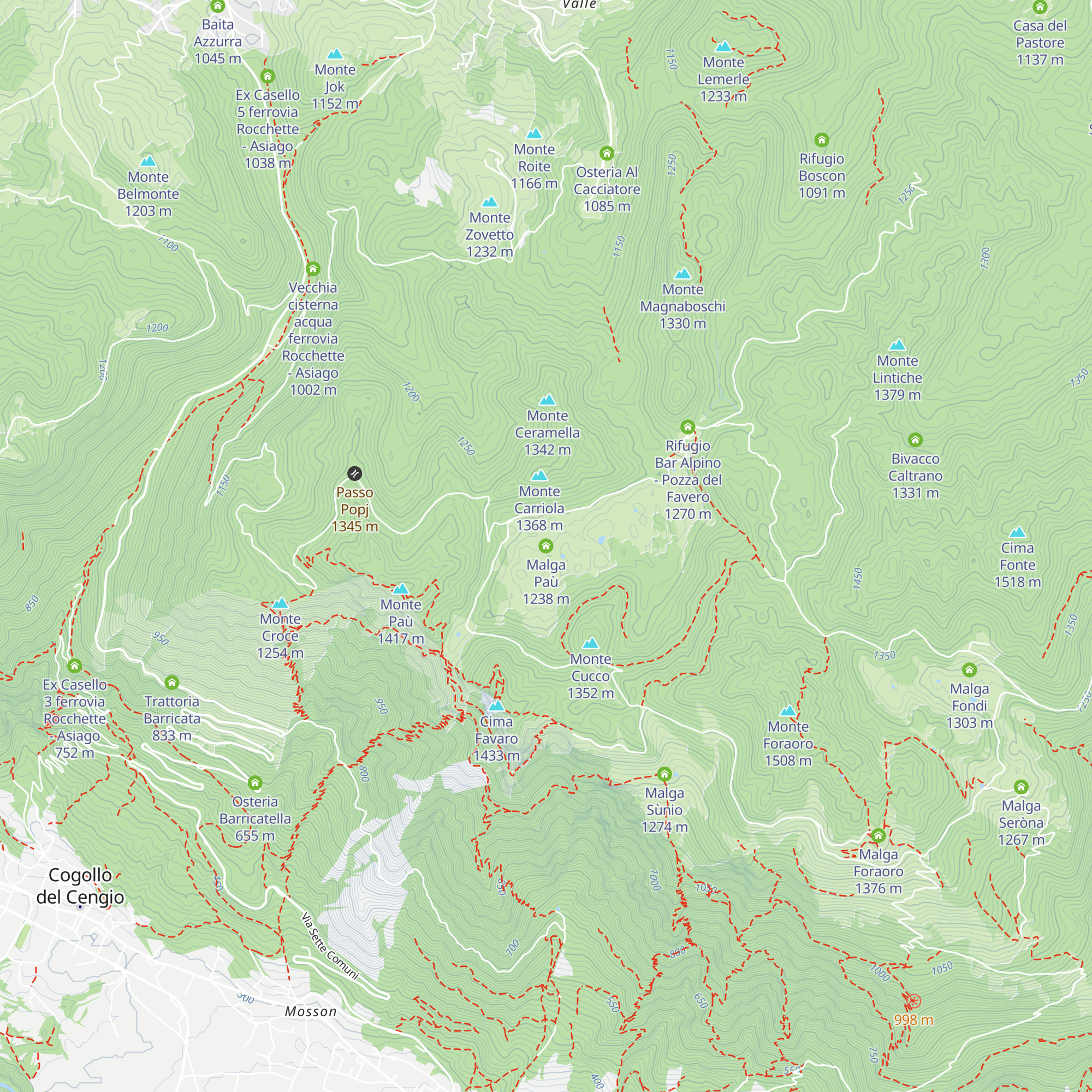 Malga Paù map