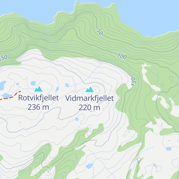 Map of Vidmarkfjellet