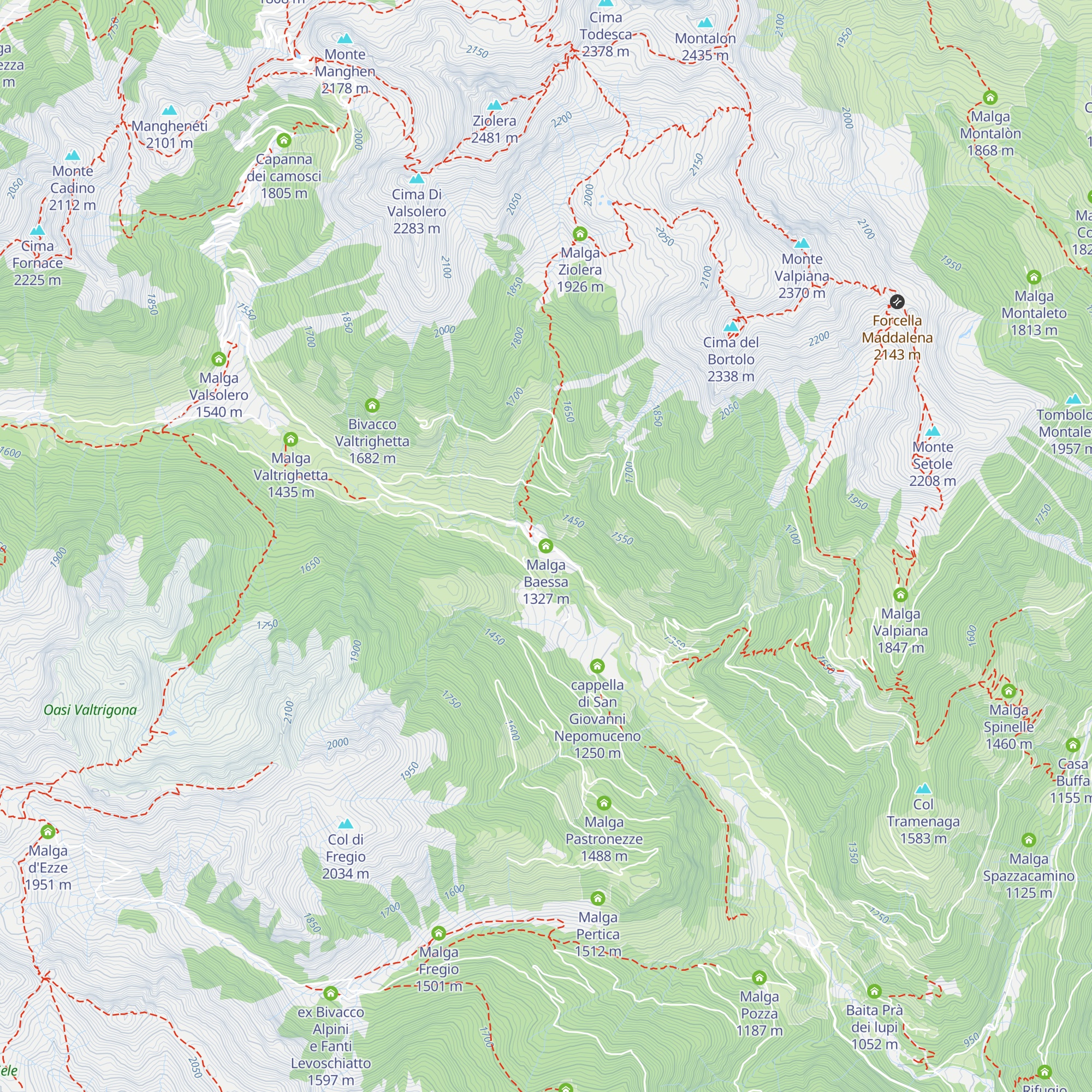 Malga Baessa map