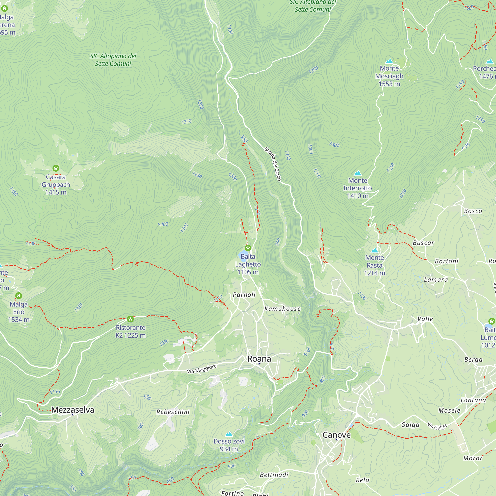Baita Laghetto map