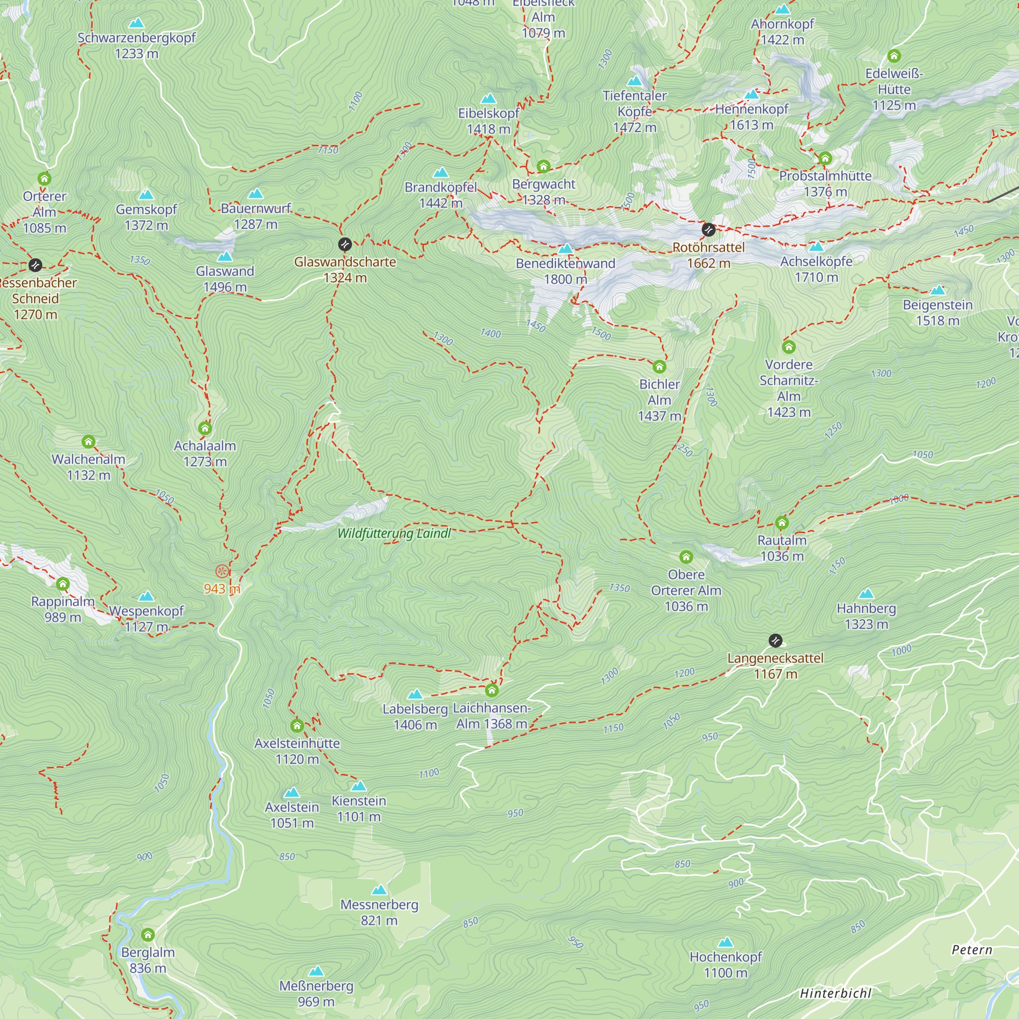 Schwarzau-Diensthütte map