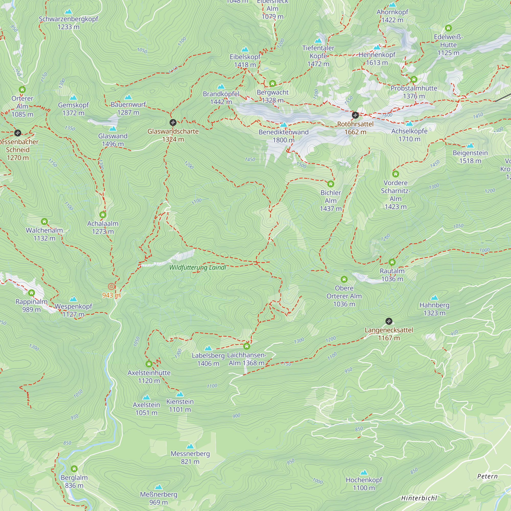 Schwarzau-Diensthütte map