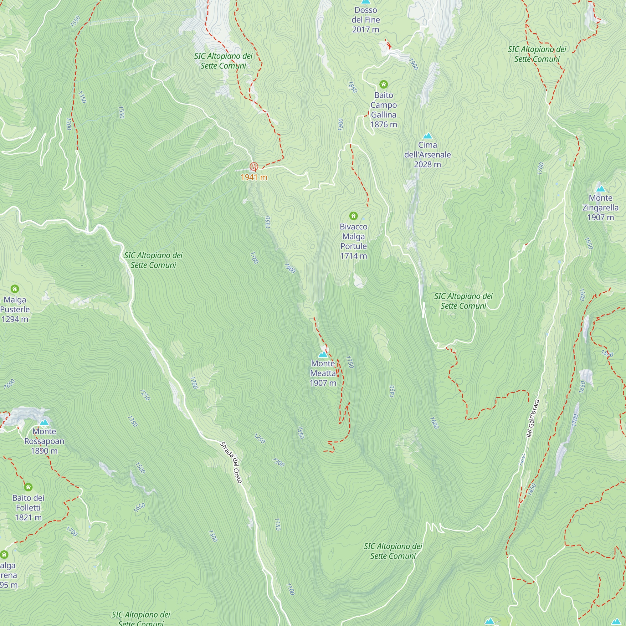 Bivacco Aia dell'Orsara map