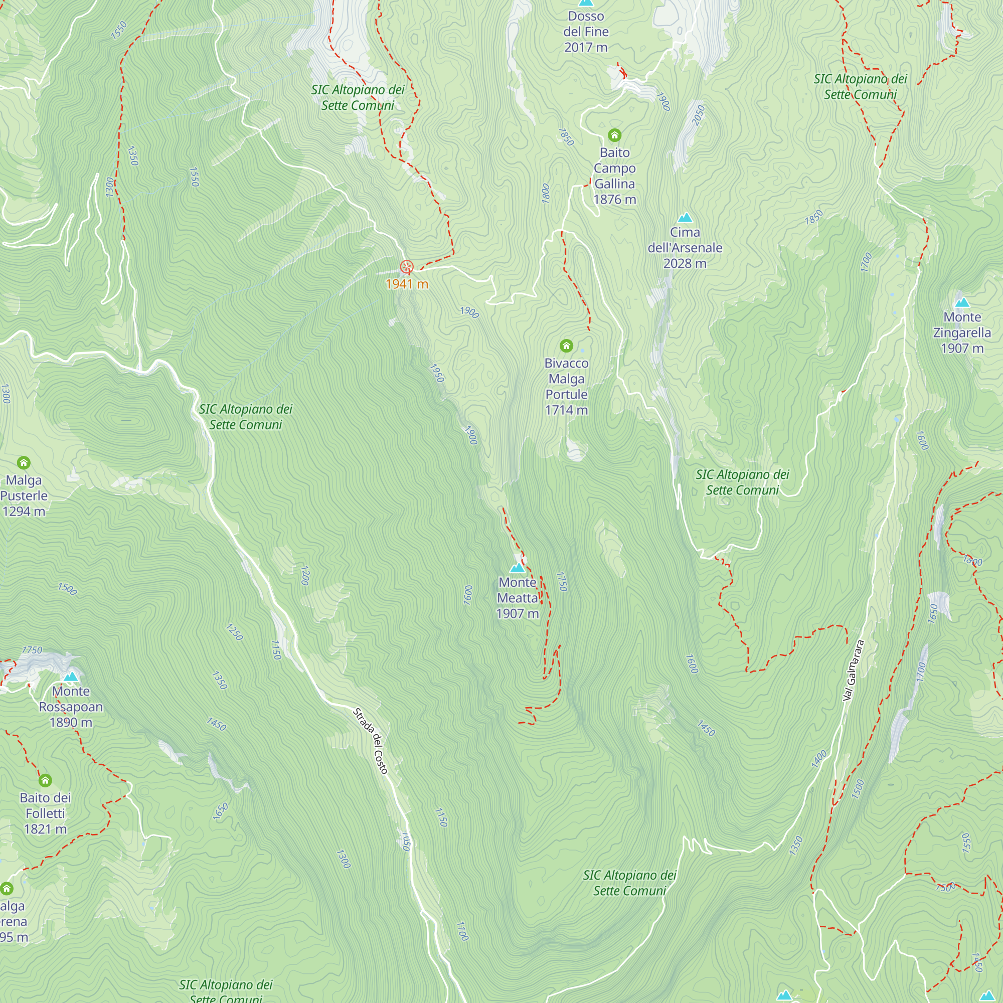 Bivacco Aia dell'Orsara map