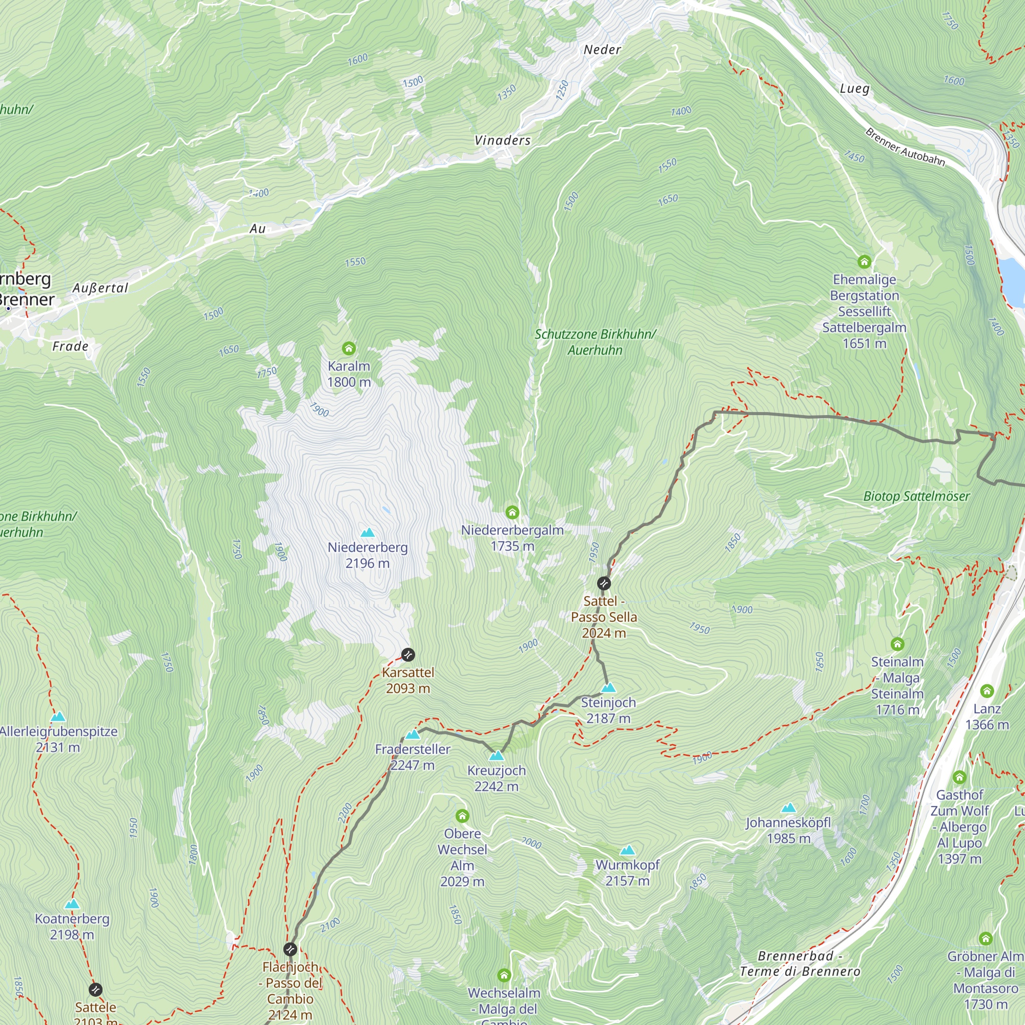 Niedererbergalm map