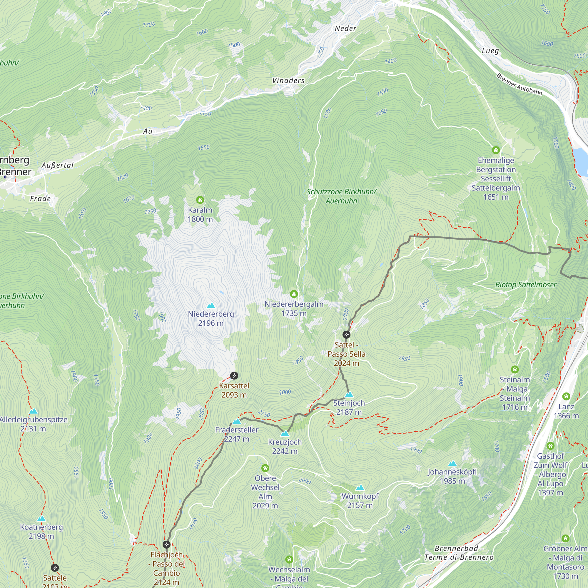 Niedererbergalm map