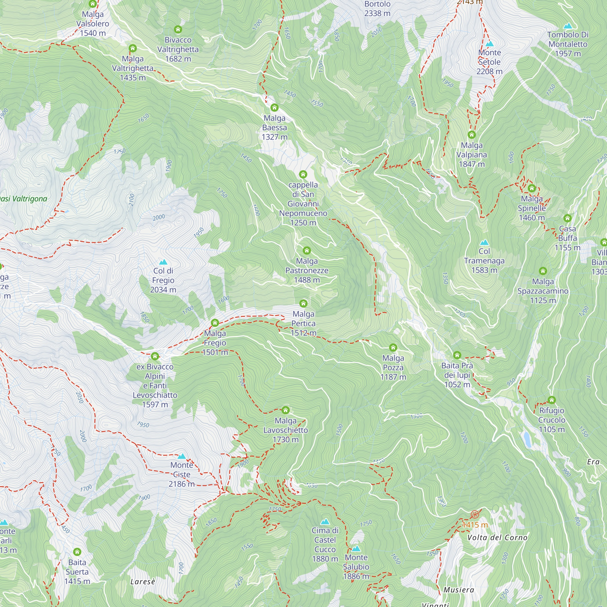 Malga Pertica map