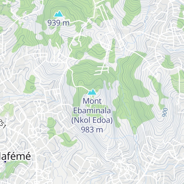 Map of Mont Ebaminala (Nkol Edoa)