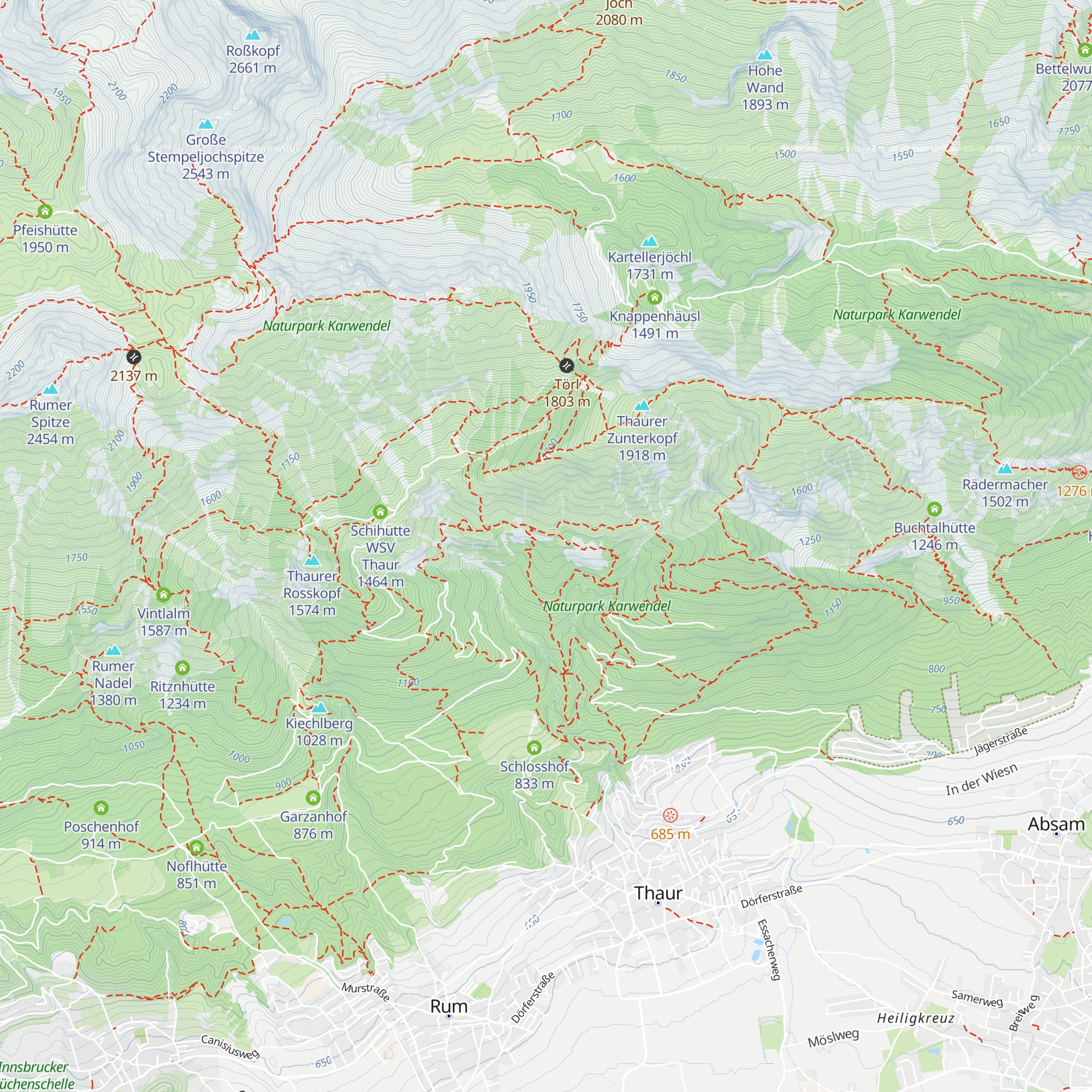 Pflegermahd Hütte map