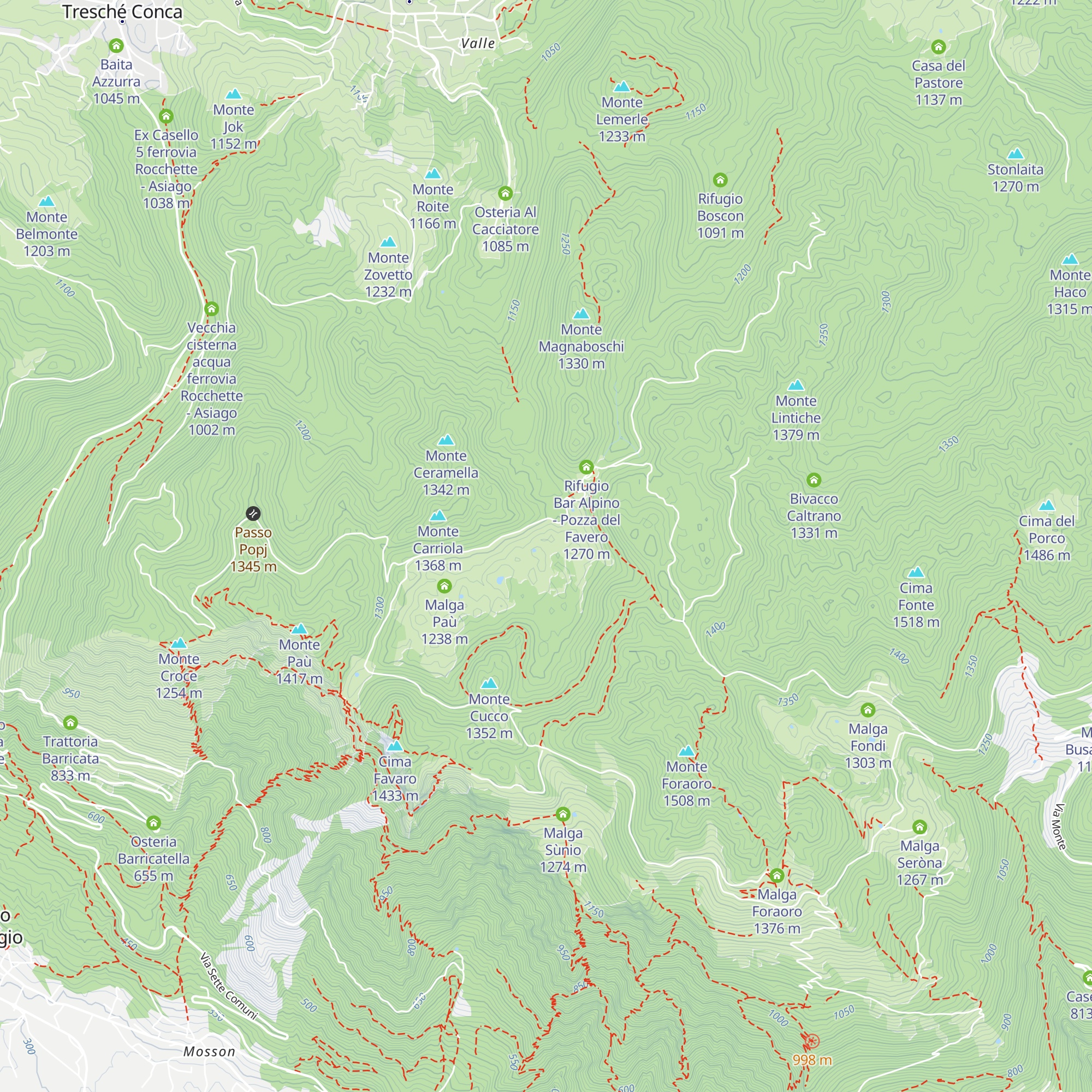 Malga Carriola map