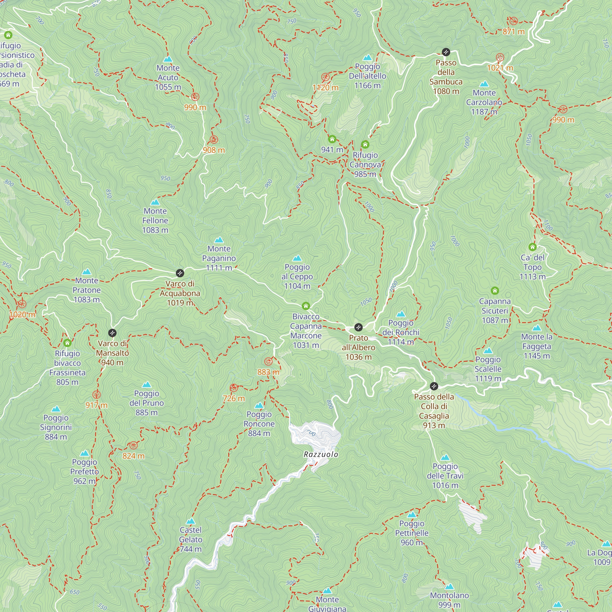 Bivacco Capanna Marcone map