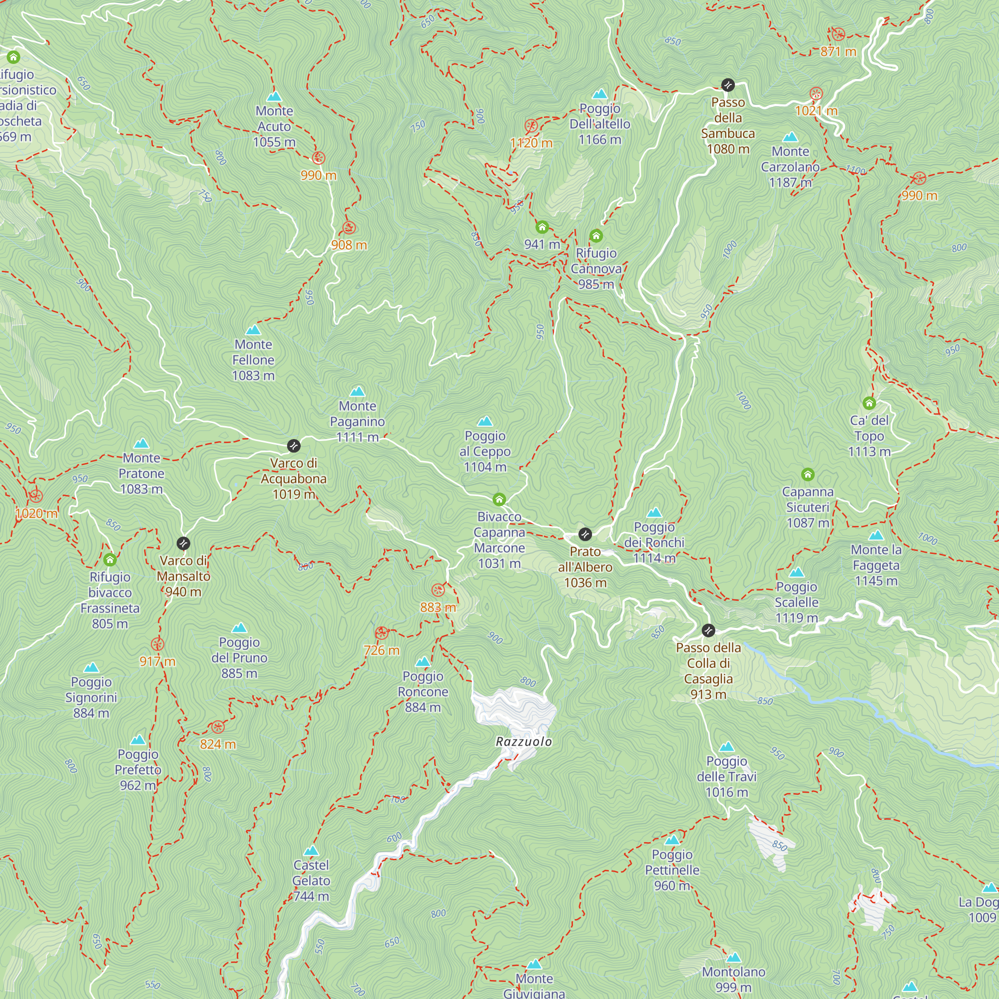Bivacco Capanna Marcone map