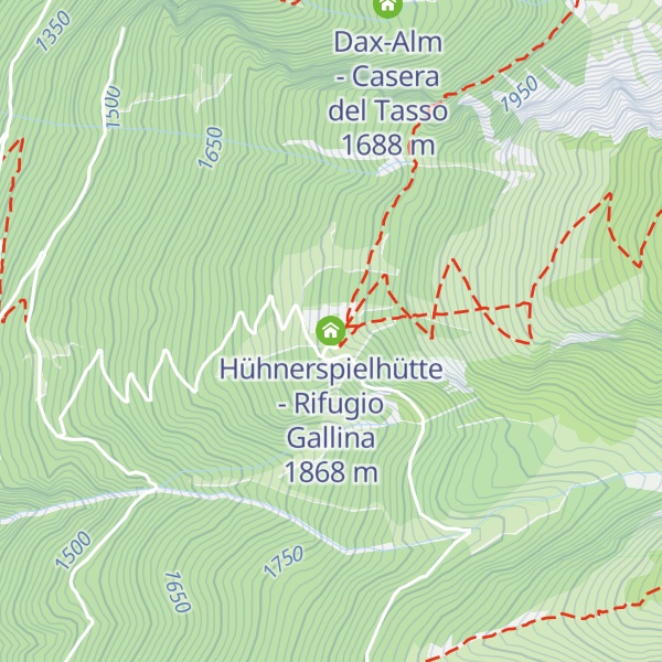 Map of Hühnerspielhütte - Rifugio Gallina