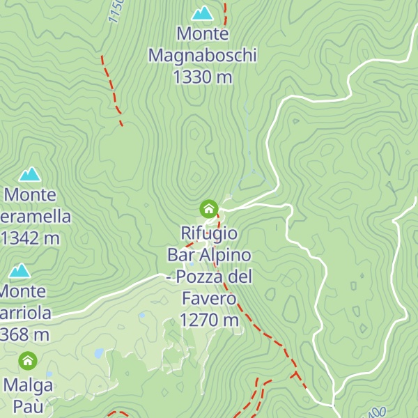 Map of Rifugio Bar Alpino - Pozza del Favero