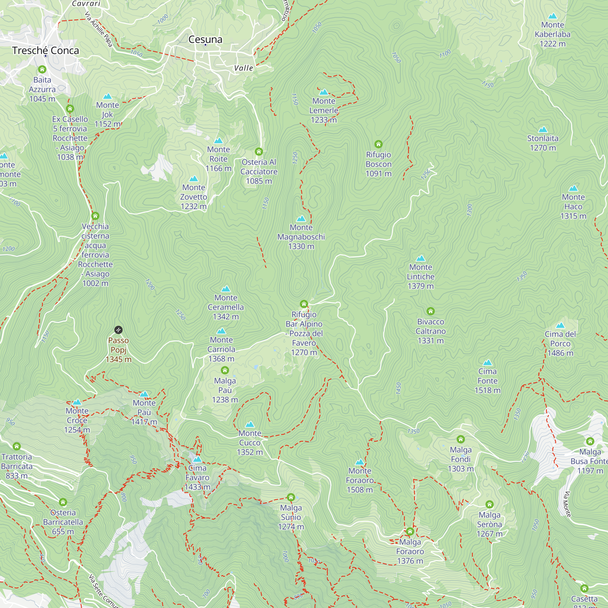 Rifugio Bar Alpino - Pozza del Favero map