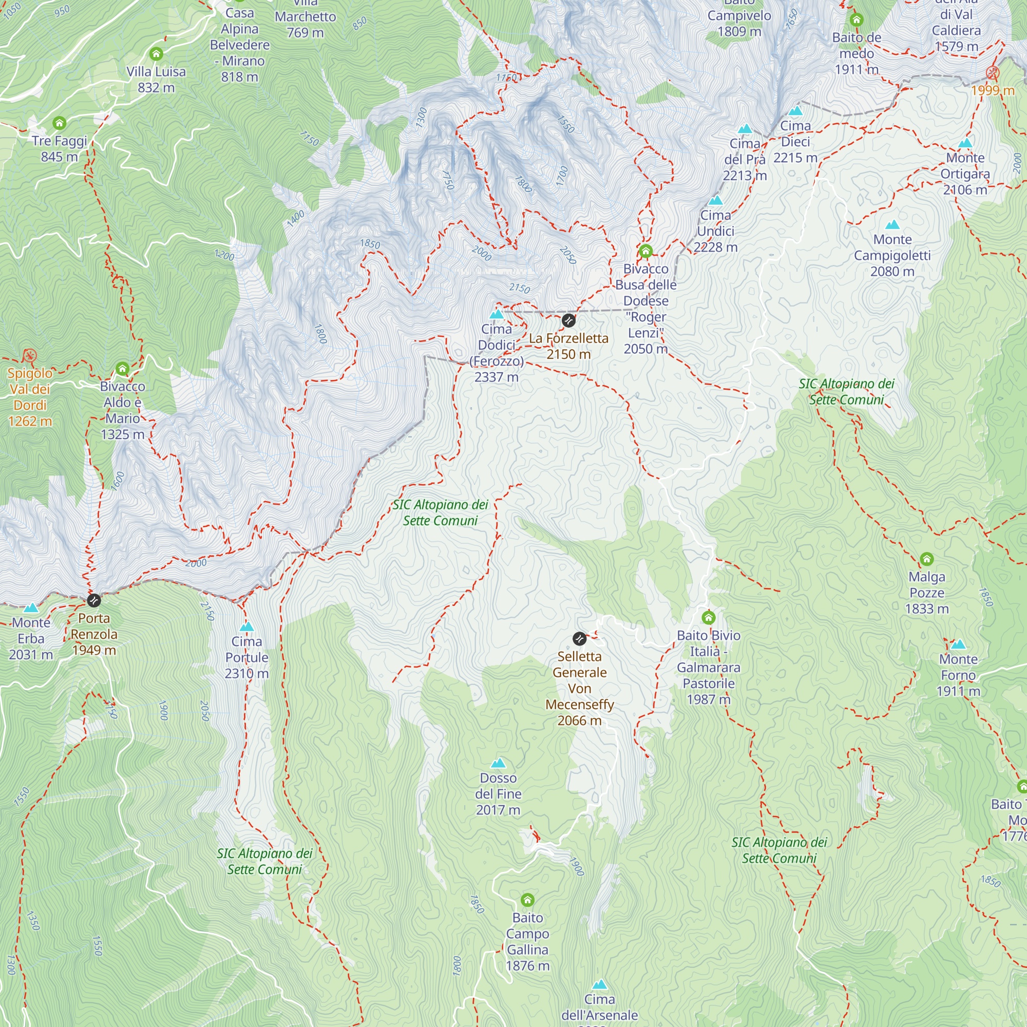 Teleferica Monte Pallone map