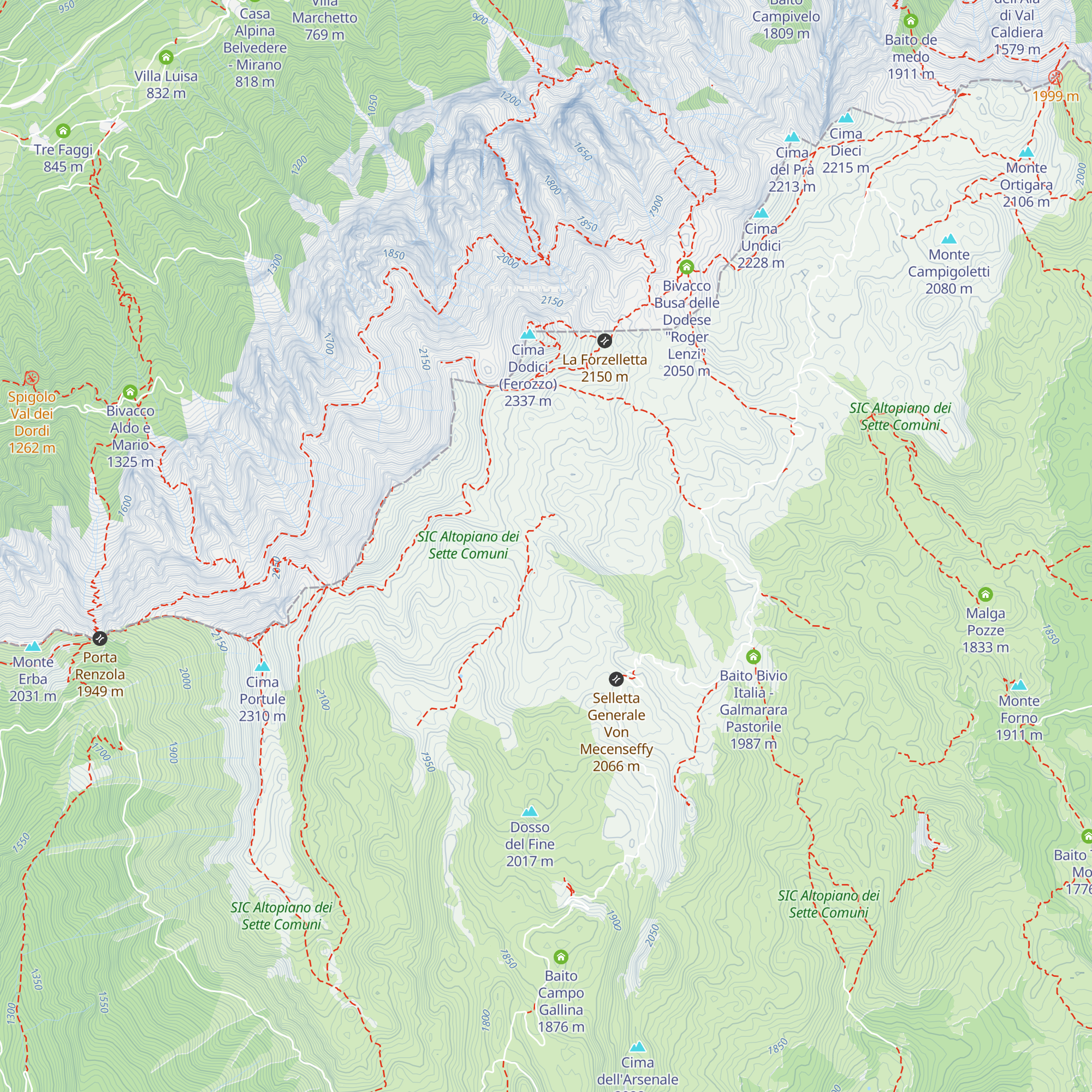 Teleferica Monte Pallone map