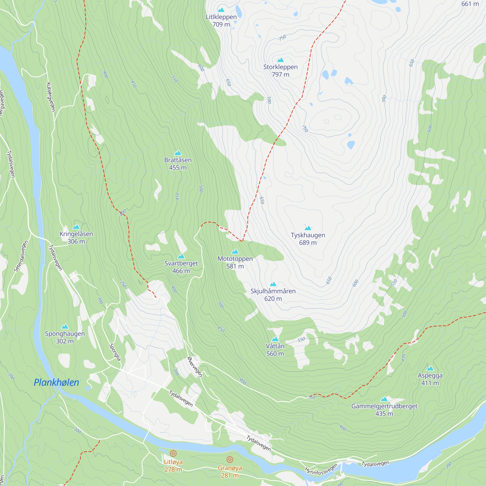 Græslihytta map