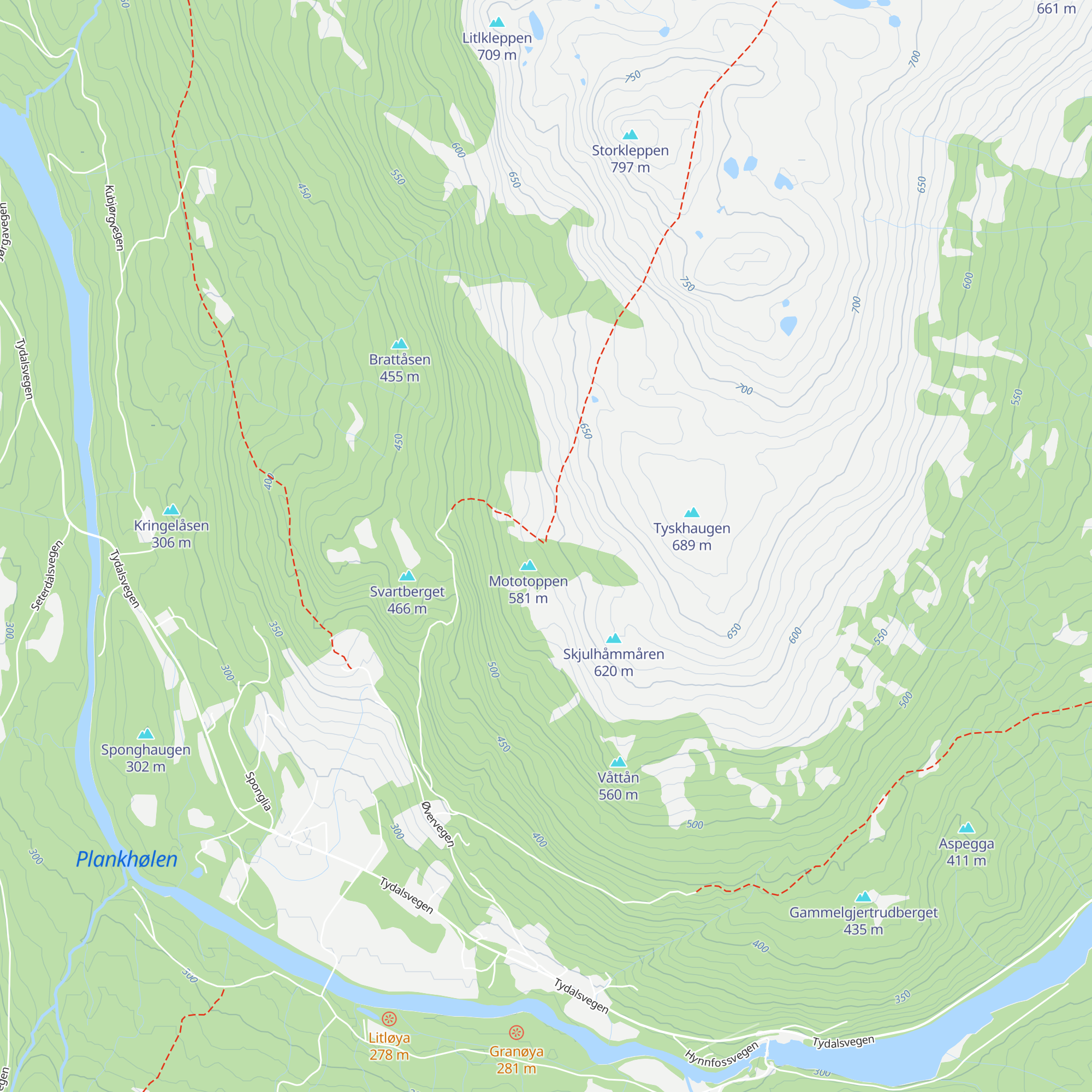 Græslihytta map