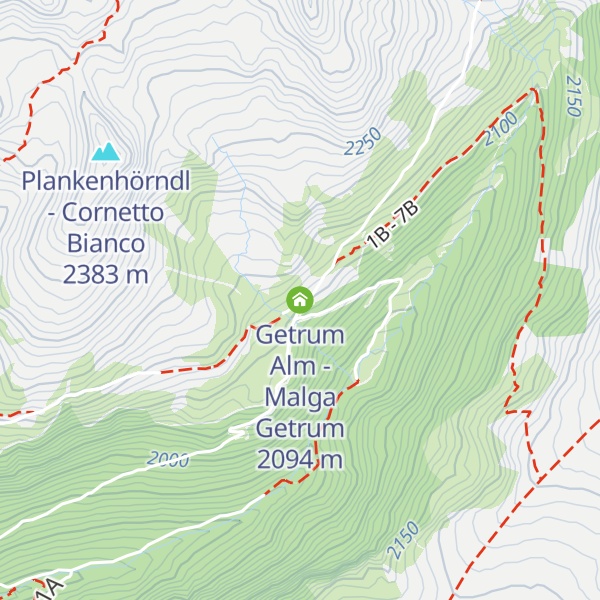 Map of Getrum Alm - Malga Getrum