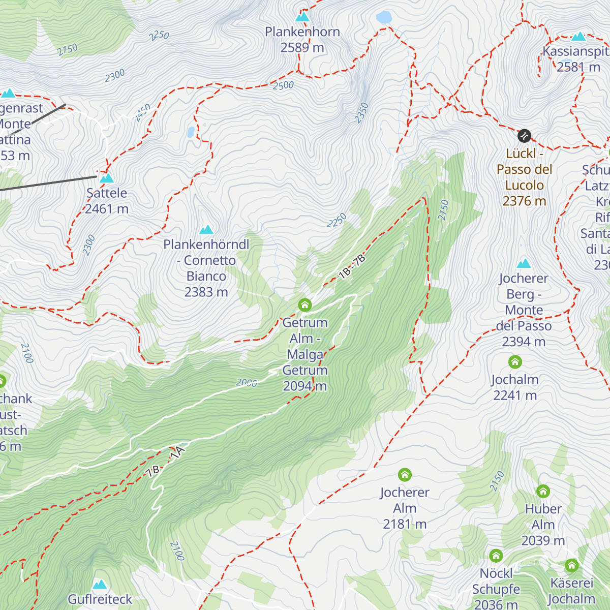 Getrum Alm - Malga Getrum map