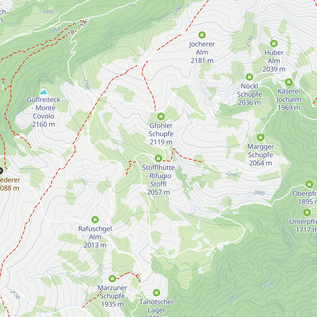 Stöfflhütte - Rifugio Stöffl map