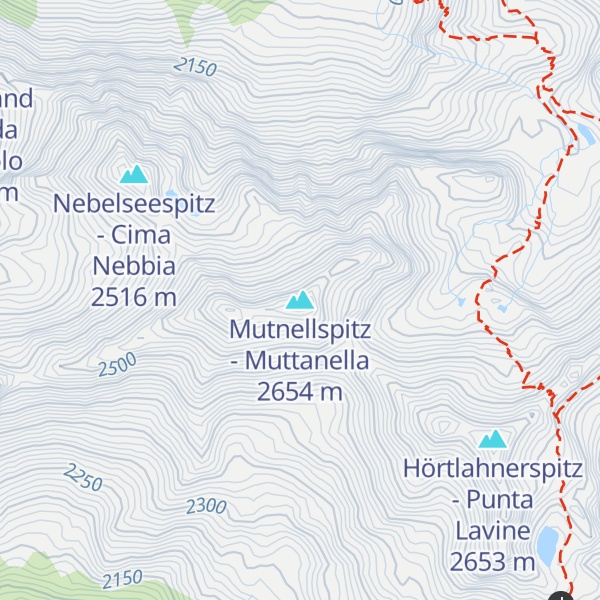 Map of Mutnellspitz - Muttanella