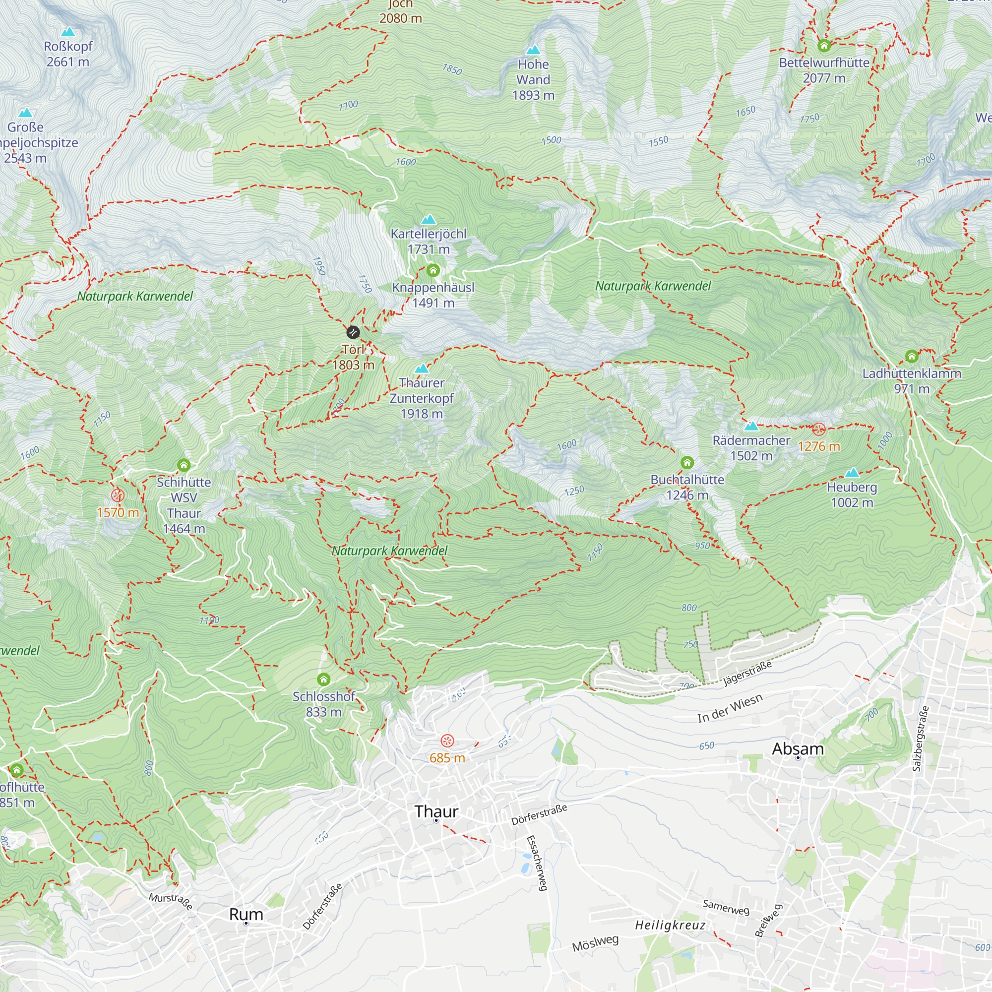 Guggermaur Hütte map