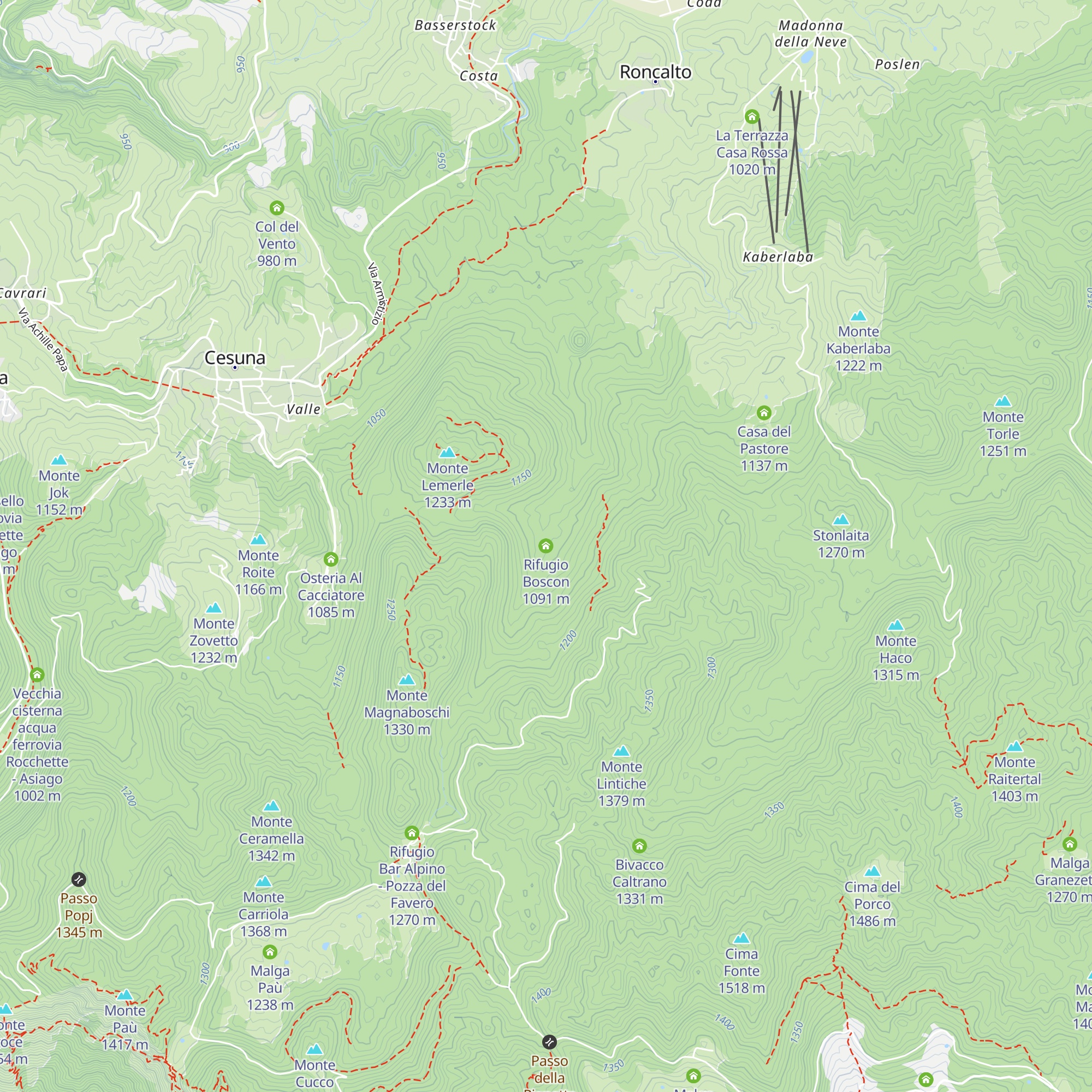 Rifugio Boscon map