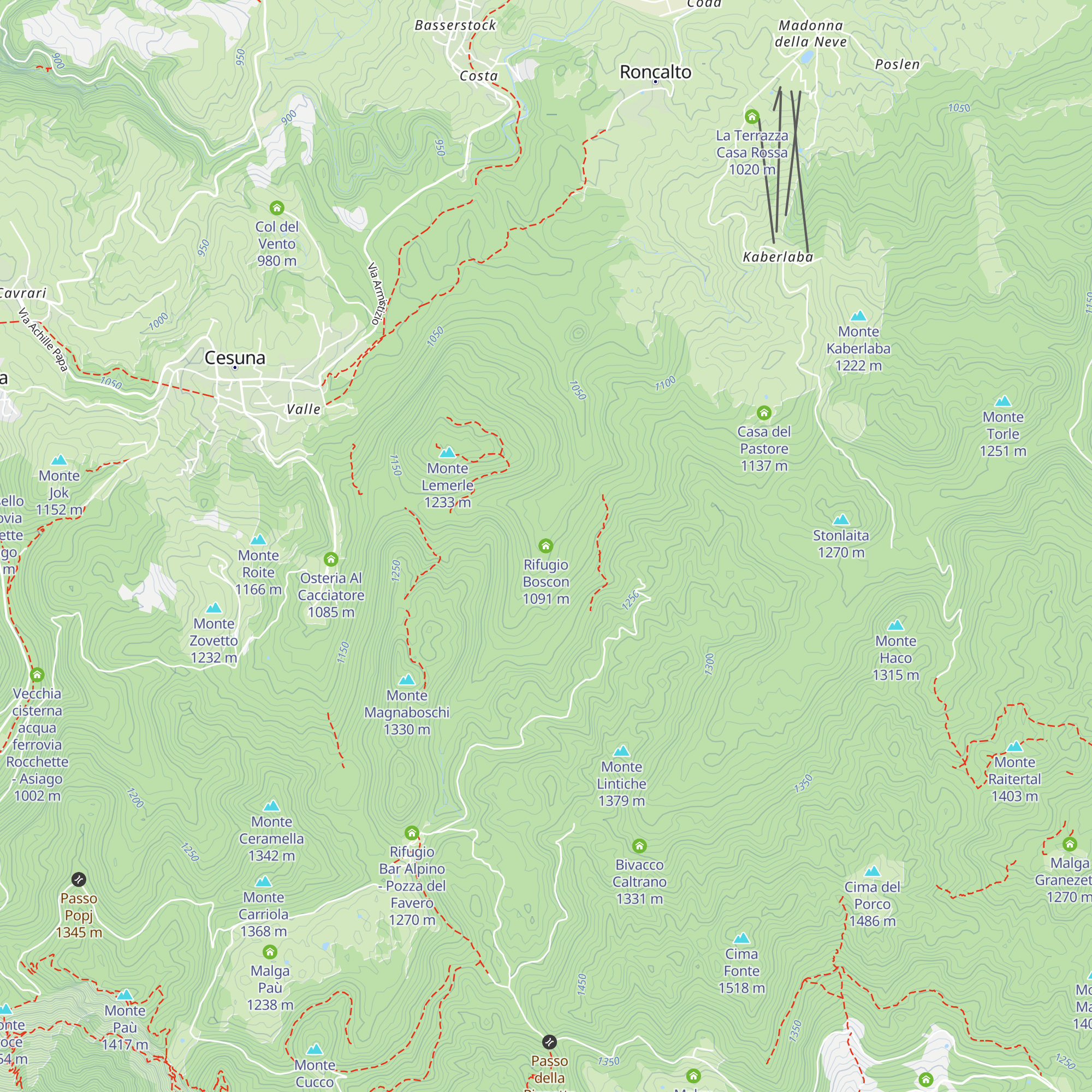 Rifugio Boscon map