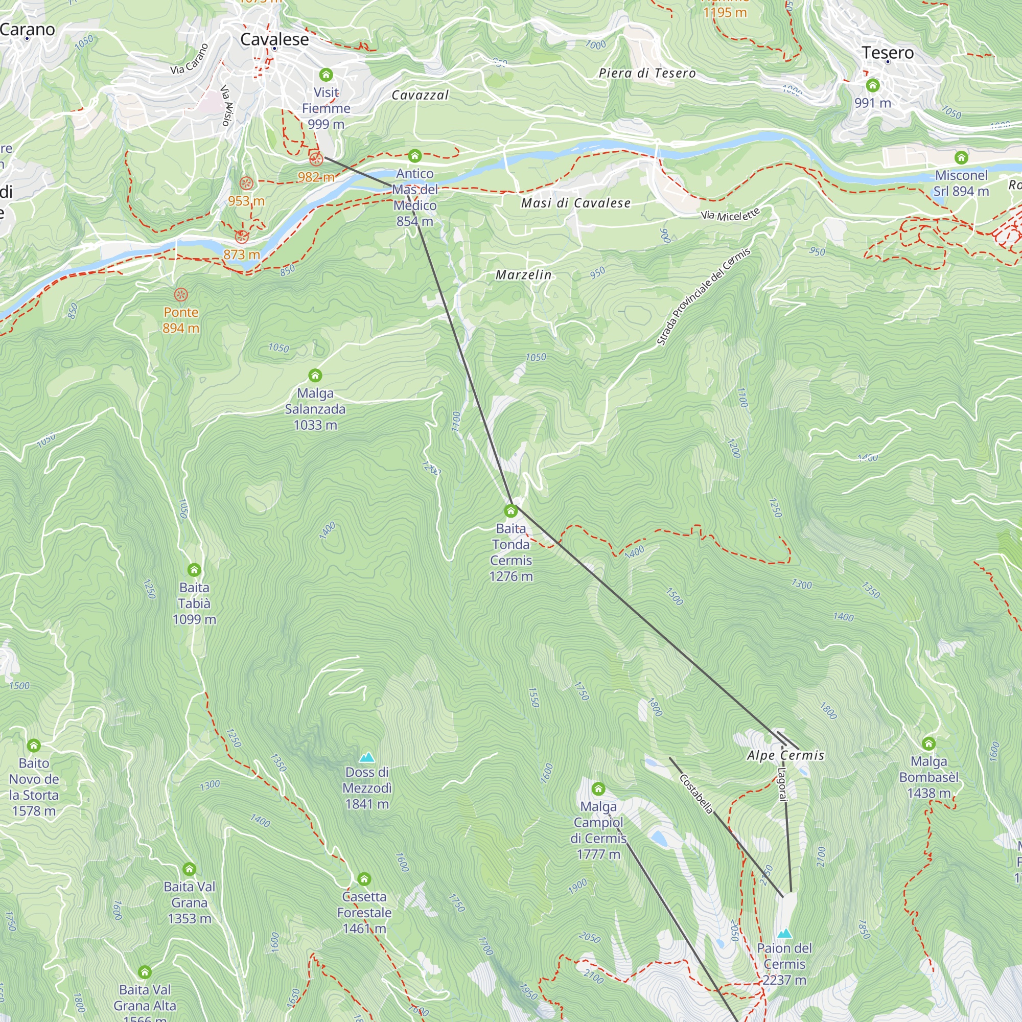 Baita Tonda Cermis map