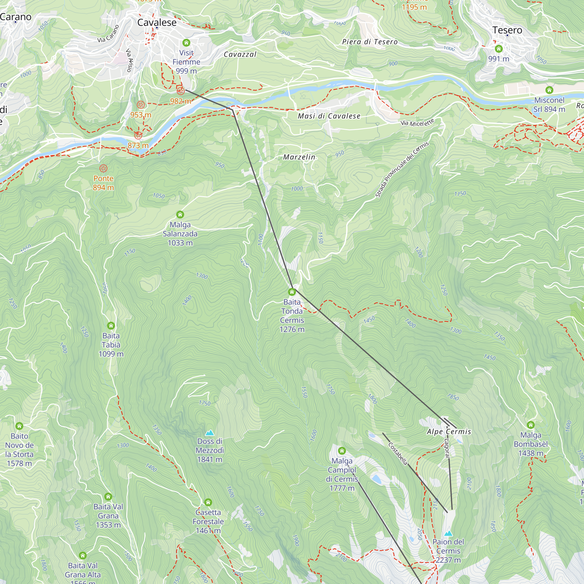 Baita Tonda Cermis map