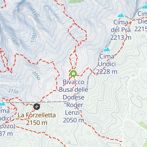 Map of Bivacco Busa delle Dodese "Roger Lenzi"