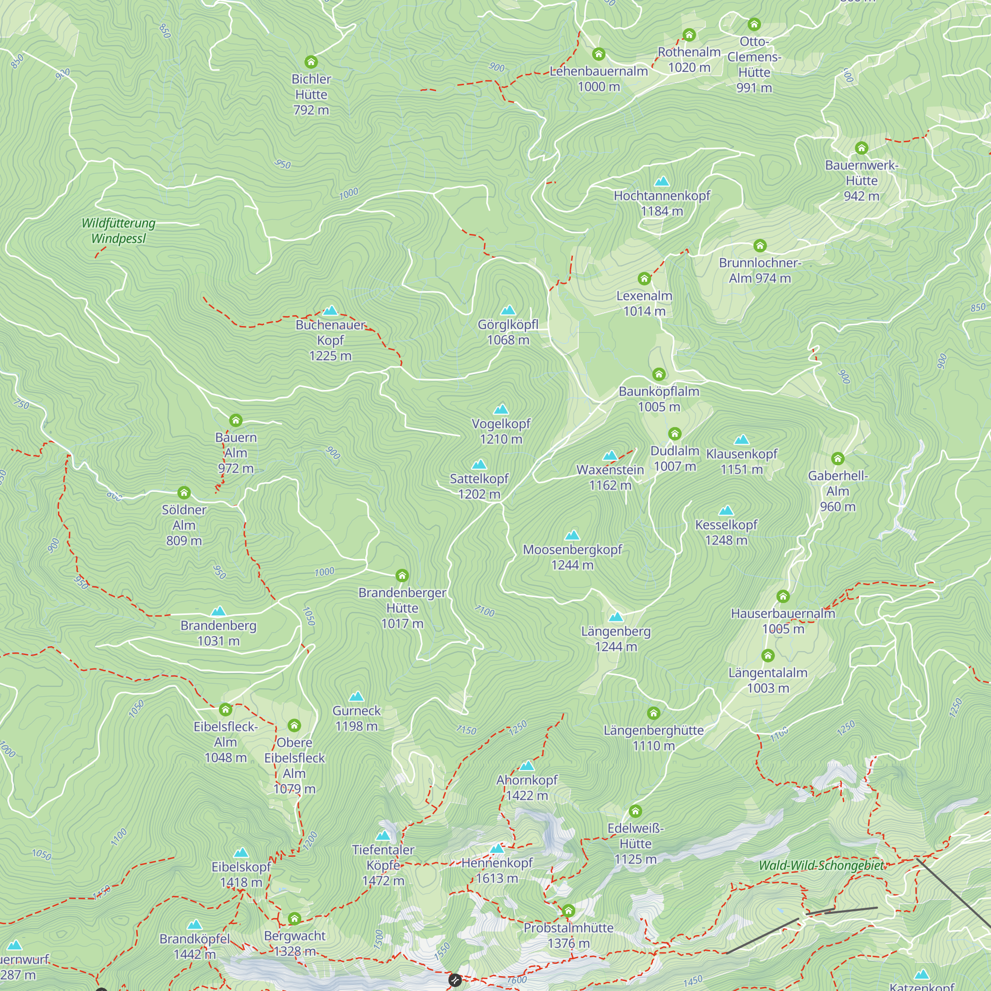Sattelalm map