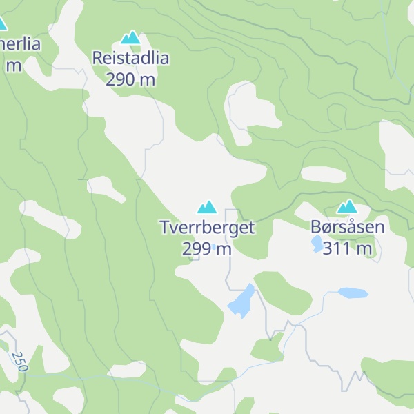 Map of Tverrberget