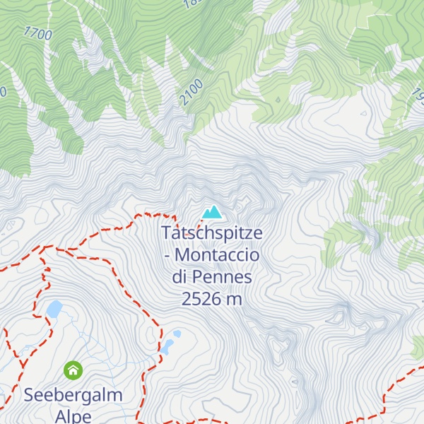 Map of Tatschspitze - Montaccio di Pennes
