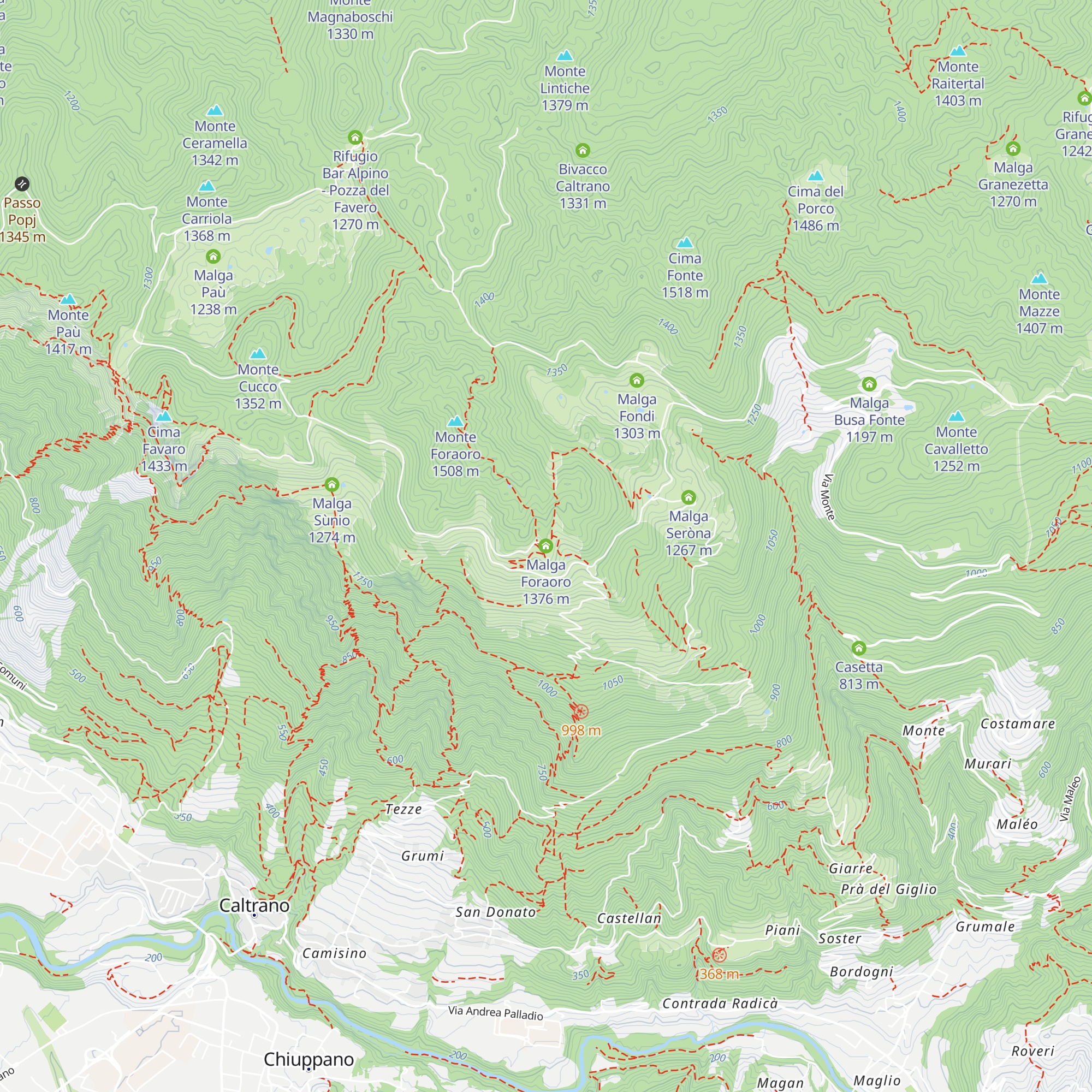 Malga Foraoro map