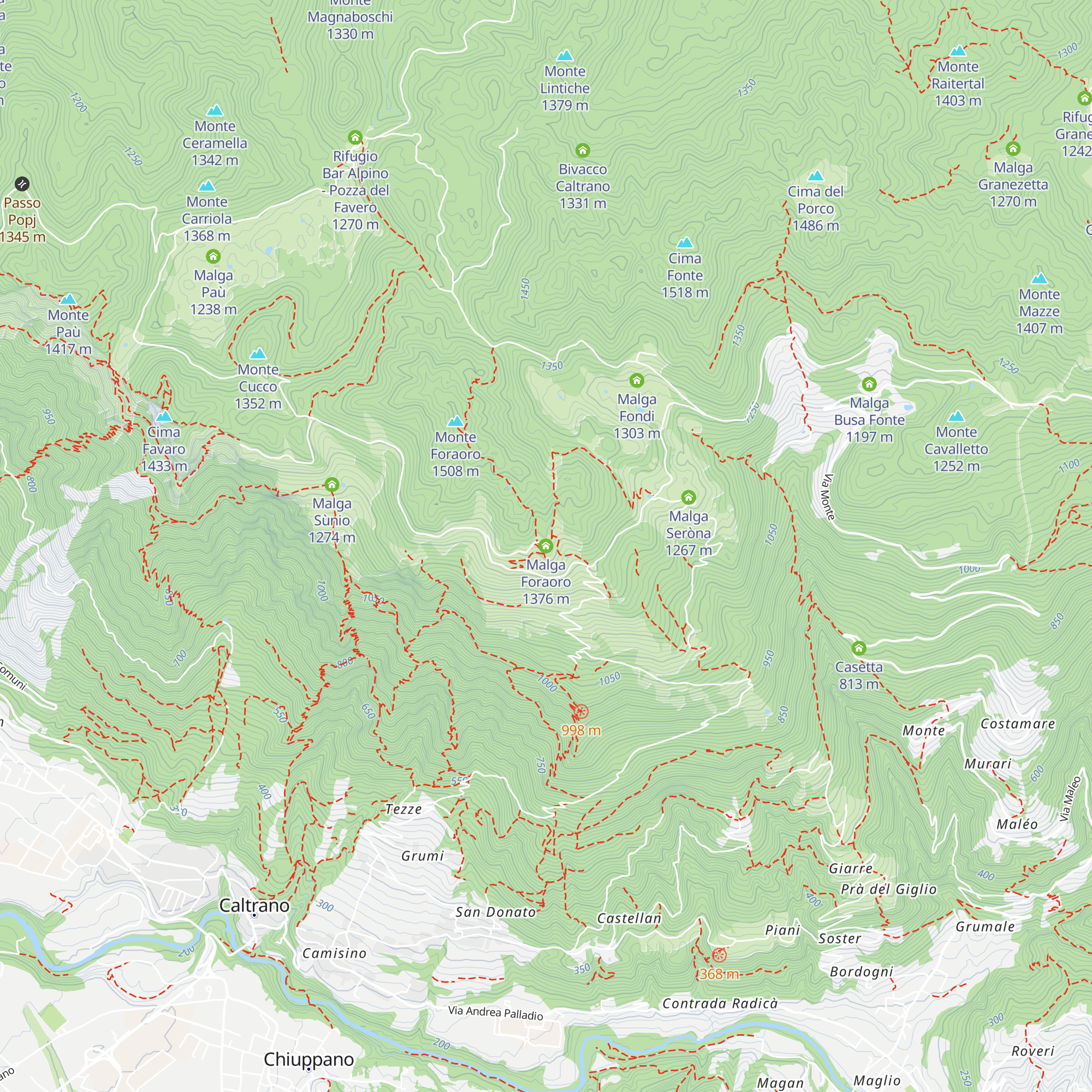 Malga Foraoro map