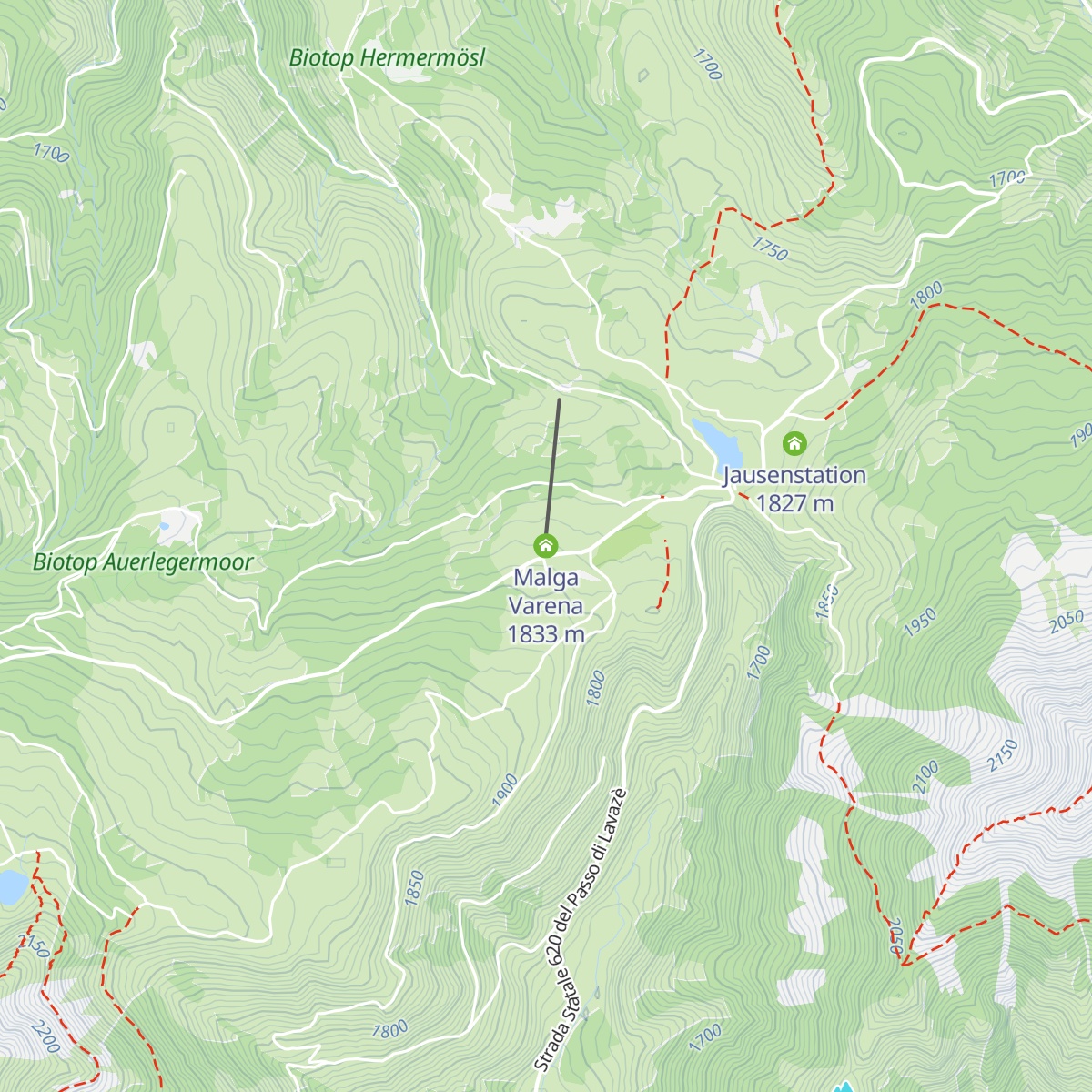 Malga Varena map