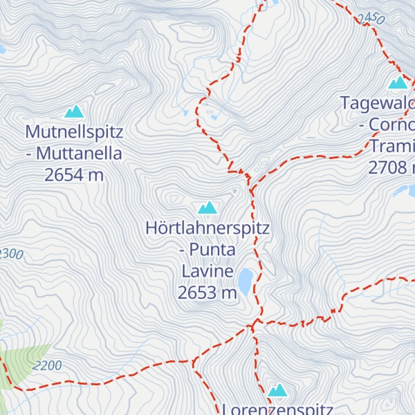 Map of Hörtlahnerspitz - Punta Lavine