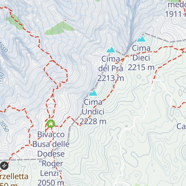 Map of Cima Undici