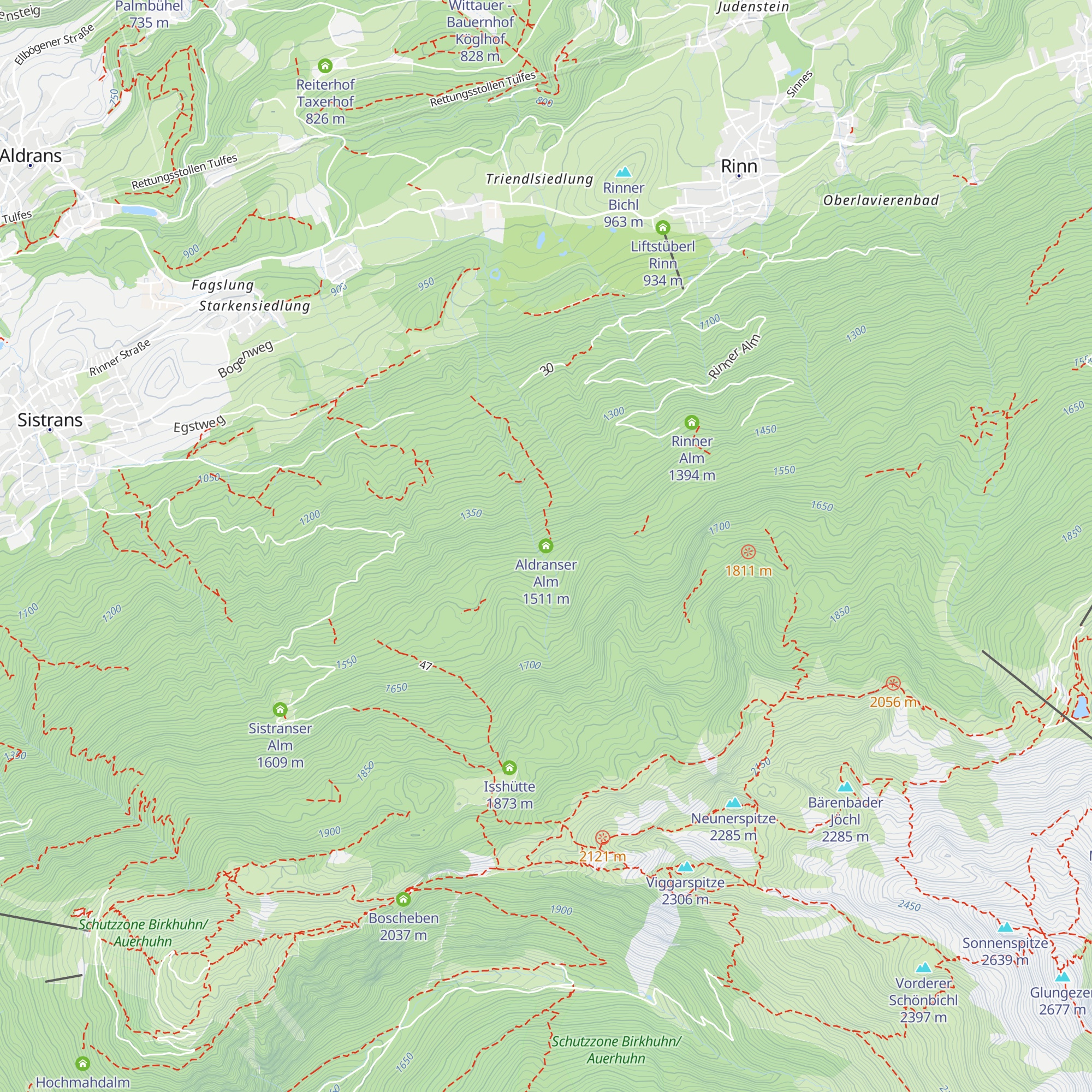 Aldranser Alm map