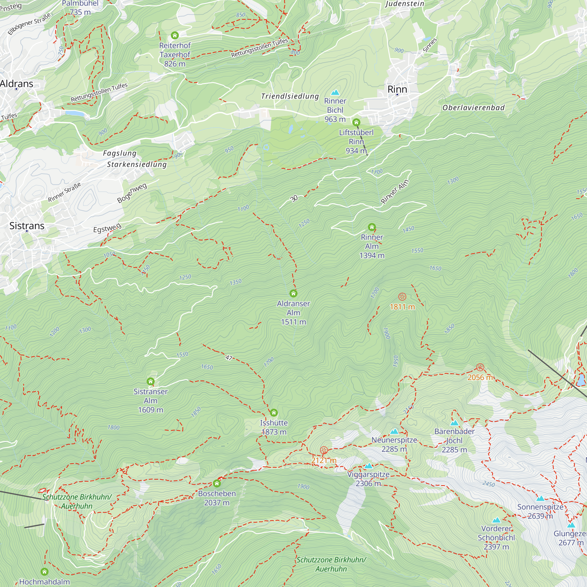 Aldranser Alm map