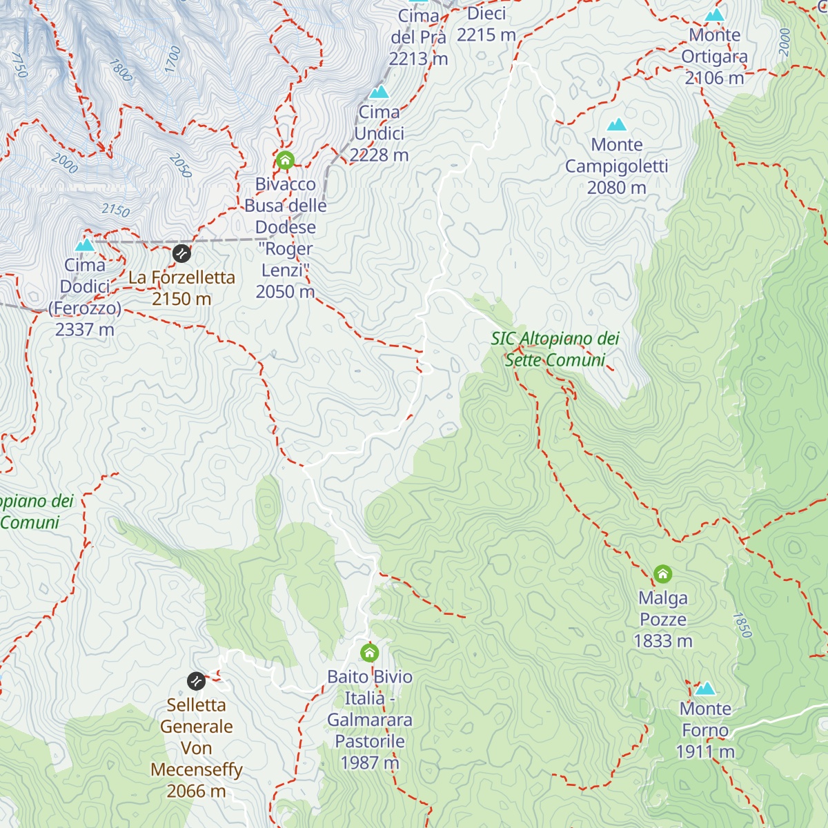 Bivacco Bordignon map