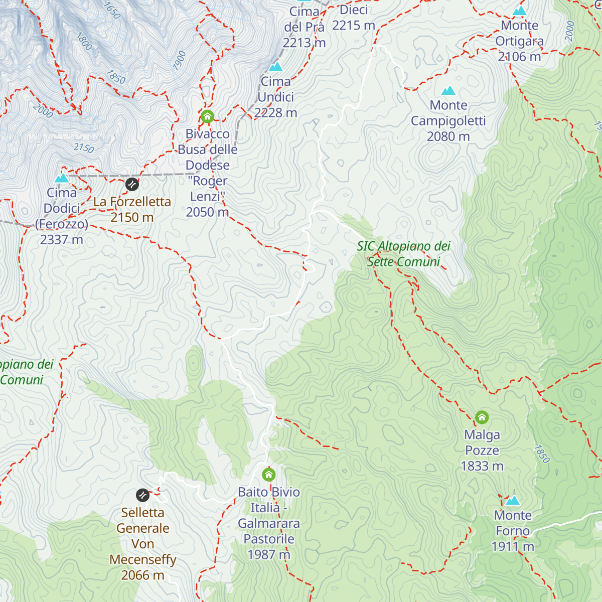 Bivacco Bordignon map