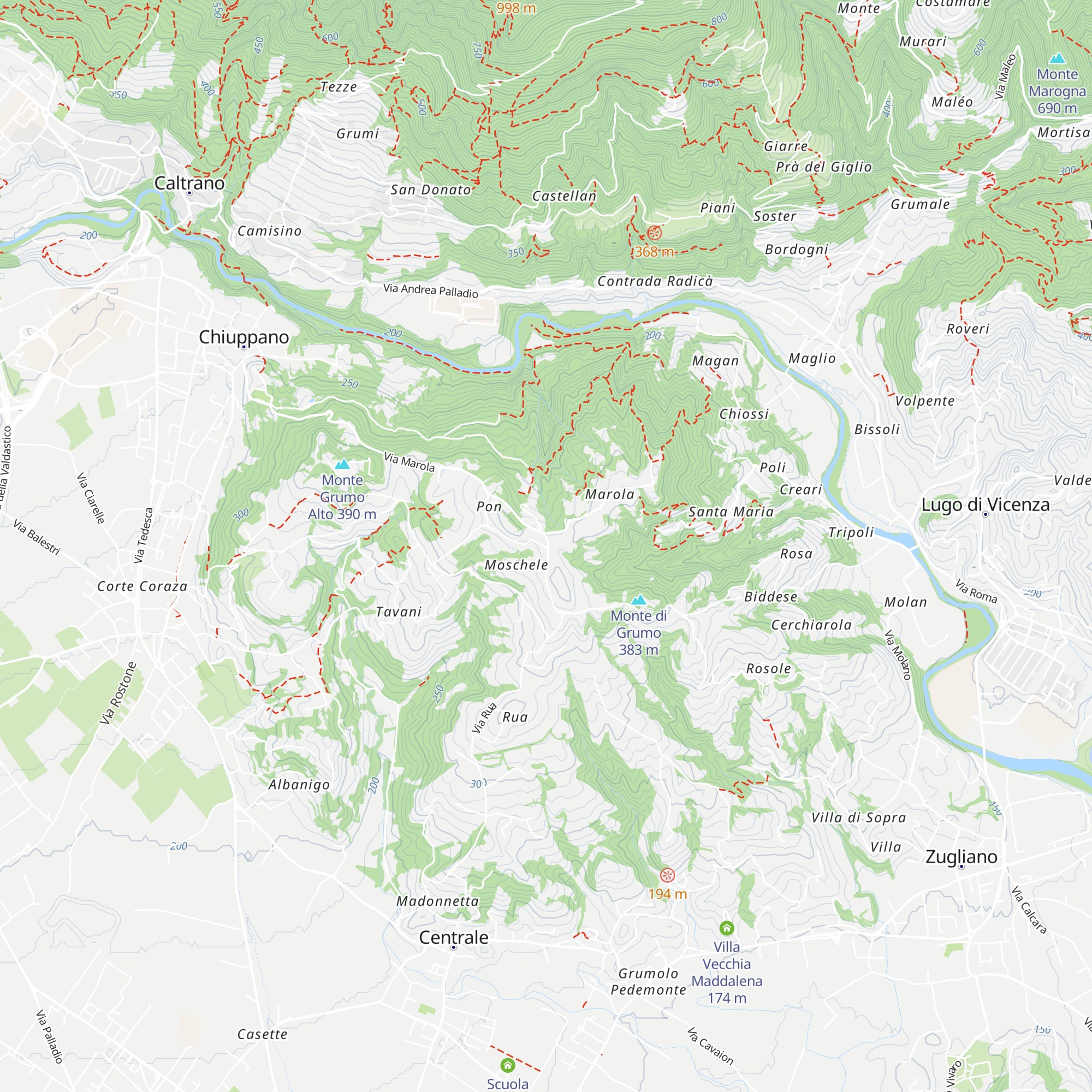 Roccolo Moschele map