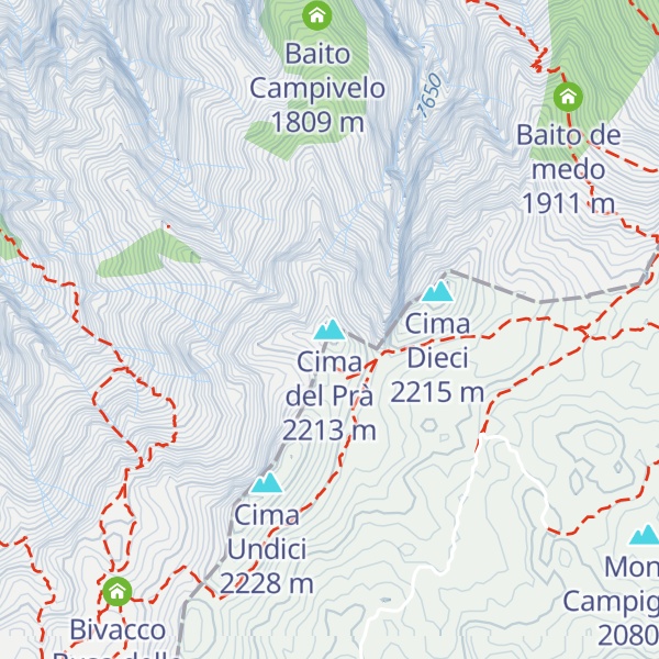 Map of Cima del Prà