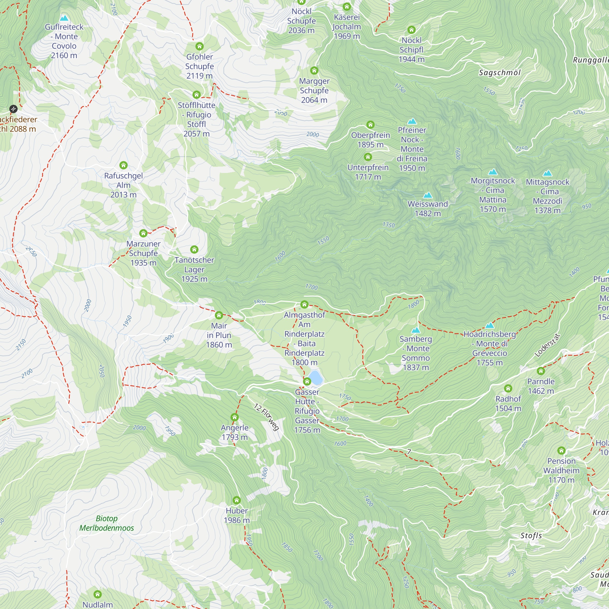 Almgasthof Am Rinderplatz - Baita Rinderplatz map